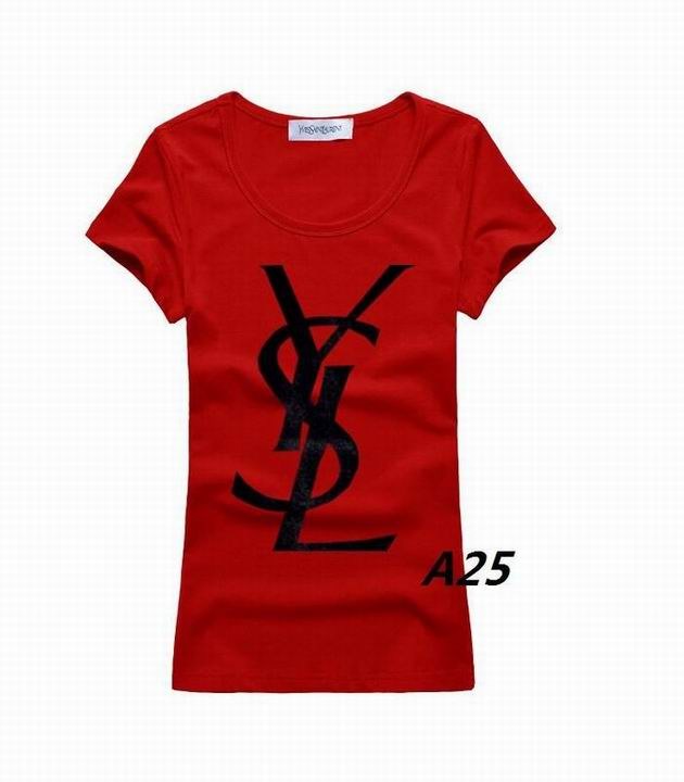 YSL short round collar T woman S-XL-079